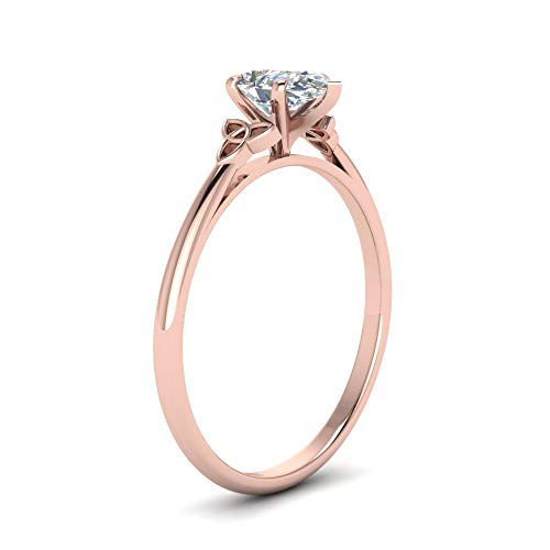 Image of Choose Your Gemstone Celtic Solitaire Ring Rose Gold Plated Pear Shape Solitaire Engagement Rings Ornaments Surprise for Wife Symbol of Love Clarity Comfortable US Size 4 to 12