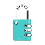 [ZARKER XD35] Padlock- 3 Digit Combination Lock for Gym, Sports, School & Employee Locker, Outdoor,Toolbox, Case, Fence and Storage - Metal & Steel - Easy to Set Your Own Combo - 1 Pack(Emerald)