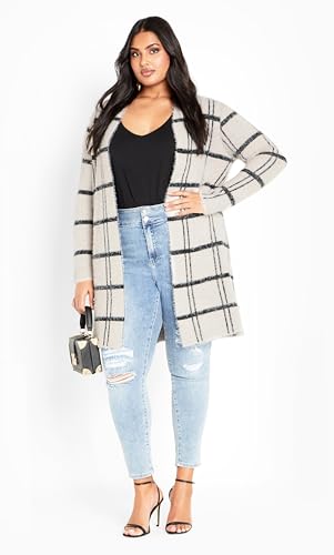 Image of Avenue Women's Plus Size Emily Check Coatigan
