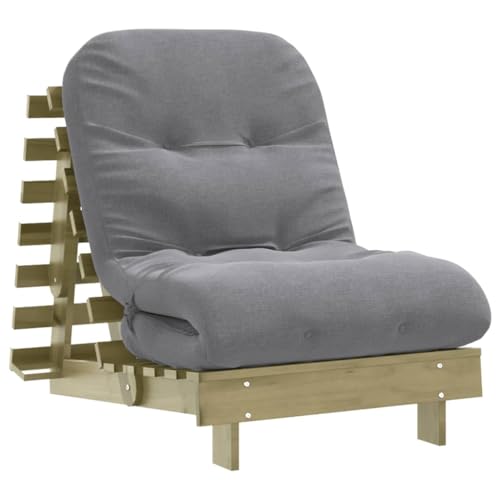 vidaXL Futón sofá Cama con colchón Madera impregnada Pino 70x206x11 cm, futón Cama Japonesa, futón Cama con colchón, Cama de Suelo Japonesa