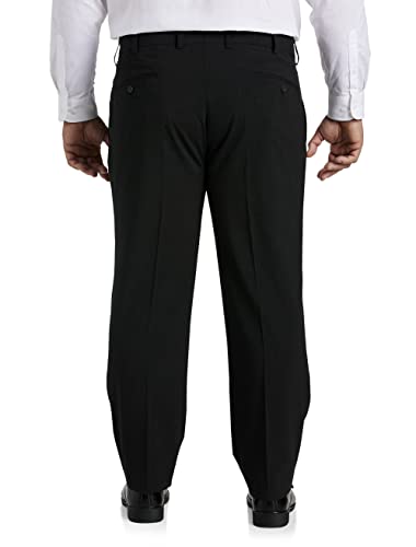 Oak Hill by DXL Men's Big and Tall Waist-Relaxer Flat-Front Suit Pants Charcoal 50 x 302