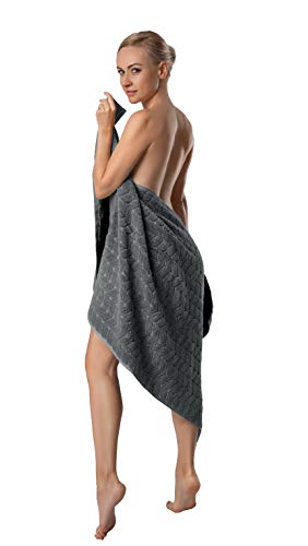 Bagno Milano 100% Turkish Cotton Jacquard Luxury Towel Set – Quick Dry Non-Gmo Ultra-Soft, Plush And Absorbent Luxury Durable Turkish Towels Set (Charcoal, 6 Pcs Towel Set) #TOP3