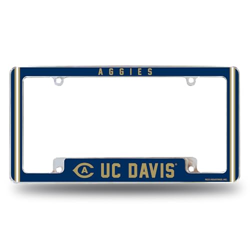 Rico Industries NCAA UC Davis Aggies 12 x 6 Chrome All Over Automotive License Plate Frame for Car/Truck/SUV
