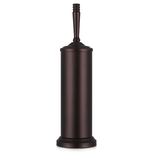 Bronze Toilet Brush and Holder Set Stainless Steel Toilet Brush for Bathroom Heavy Duty Bronze Toilet Bowl Brush and Holder Deep Cleaning Modern Toilet Cleaner Brush -Space Saving Covered Brush