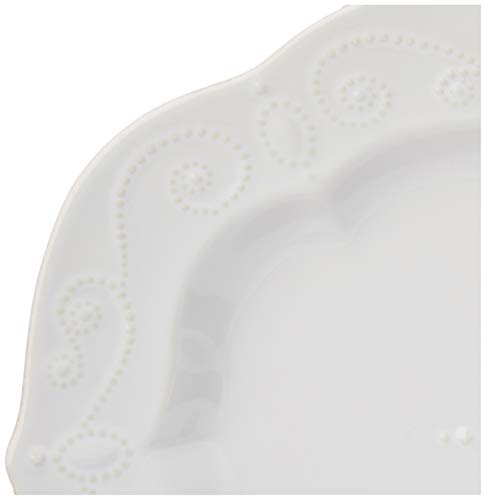 Image of Lenox Serveware, Lenox French Perle White Serving Platter, Oval Shape, 18.5-Inch, Stoneware, Dishwasher Safe, Turkey Platter for Thanksgiving, Winter Hosting, Christmas Serving (White, 1 Piece)