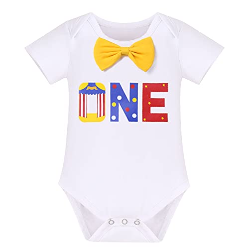 Ibtom Castle Circus Carnival Theme 1St Birthday Cake Smash Outfit For Baby Boy Suspenders Bowtie Hat Photo Props Costume Blue 1T #TOP3