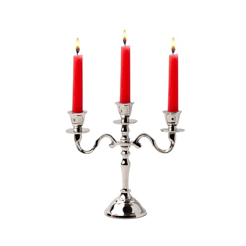 Rely+ 3 Arm Baby Candelabra Silver Glossy 8 Inch...