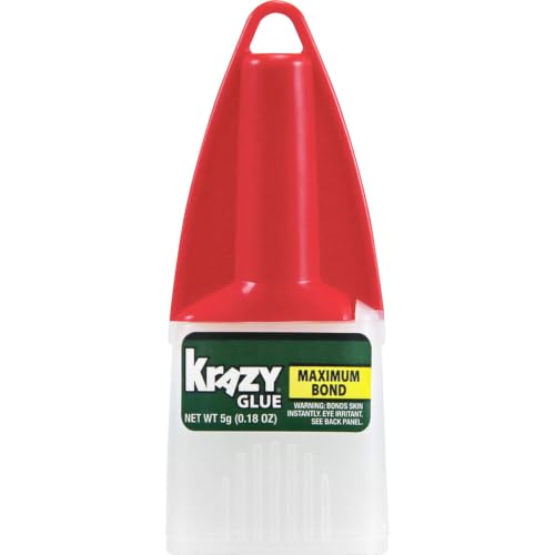 Krazy Glue Max Bond Strong Super Glue, 5g, Clear Gel Glue with No Run Formula & Precision Tip for Easy Application, Strong Adhesive Bonds Wood, Plastic, Metal, Ceramic, Rubber, Leather in Seconds