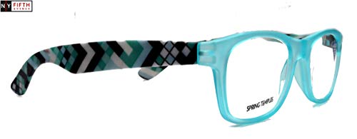 Monet, Premium Reading Glasses High End Reader Glass +1 +1.25 +1.50 +1.75 +2.00 to +3 Magnifying Glasses, Light Blue, Square. Optical Frames