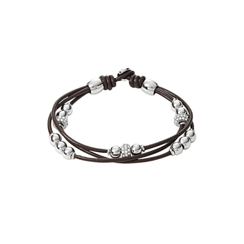 Fossil Pulsera Para Mujer, 19 Cm Pulsera De Cuero Genuino Marrón, JA6068040