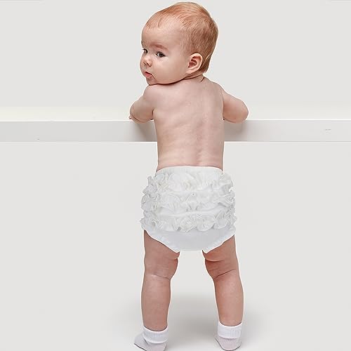 Billion Xin Kleinkind Unterhosen Mädchen Baby Rüschen Höschen Windel Abdeckung Baumwolle Baby Girl Bloomers (Weiß)