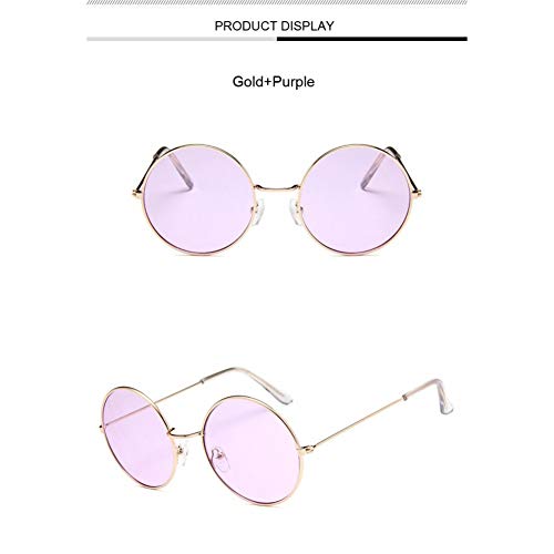 Preisvergleich Produktbild HONGYAN Runde Sonnenbrille Frauen Sonnenbrille Für Frauen Alloy Mirror Female
