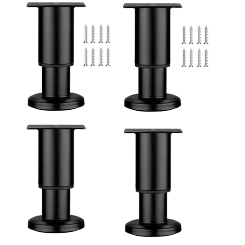 Elegantes Patas para Muebles para Sofás, Patas de Somier para Muebles Regulables de Altura, Patas de Muebles con Placa de Montaje y Tornillos, para Sillas, Cajones, Escritorio