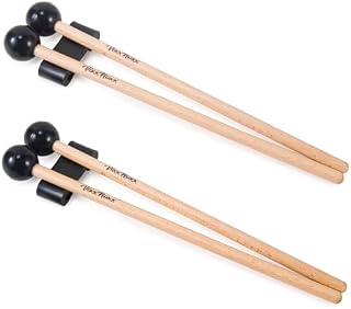 VixxNoxx 4 Pcs Xylophone Mallets 9.45 in Rubber Drum Mallets with 2 Pcs Mallets Holder Glockenspiel Mallets Wooden Percussion Mallets