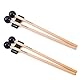 VixxNoxx 4 Stück Schlagzeugstöcke Stahlzungentrommel Xylophon Schlägel 9,45 Zoll Gummi Trommel Mallets mit 2 Stück Mallets Halter Holz Percussion-Schlägel