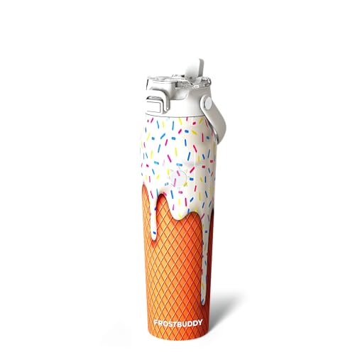 Frost Buddy 32oz Insulated Water Bottle - Straw & Chug Lid - Leak-Proof