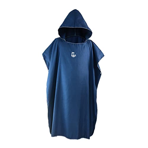 Yunmeryker Surf Poncho Albornoz Cambiador con Capucha Ropa Absorbente Toalla Larga Poliéster y Algodón para Adultos Hombres Mujeres Secado Rápido Adecuada para