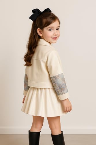 Image of Toddler Leather Jacket & Skirt Set - Fall /Spring /Winter Clothes for Toddler Girls | 2pc Outfit