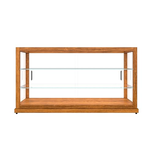Image of KoolMore 44 in. Horizontal Light Wood Countertop Dry Bakery Display Case, Large Bread, Pastry and Dessert Display with Tempered Glass