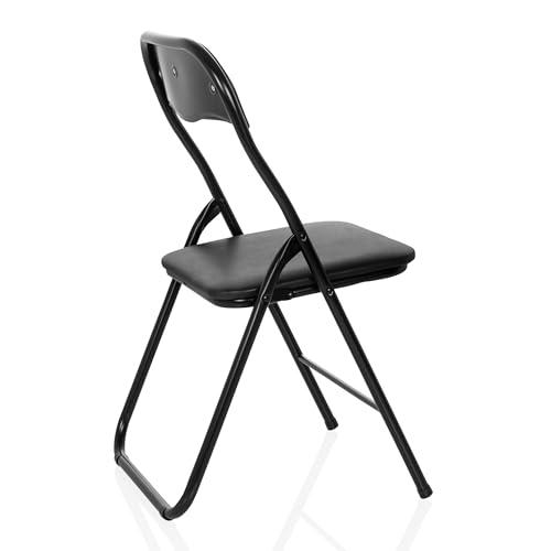 hjh OFFICE Klappstuhl gepolstert TUDELA Basic Besucherstuhl Faltstuhl klappbar, bis 120kg belastbar, Schwarz