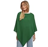 Glamexx24 Poncho de punto para mujer, talla XXL, fabricado en Italia, verde, L