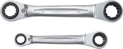Set de llaves combinadas reversibles con carraca 2 pcs 21-34mm