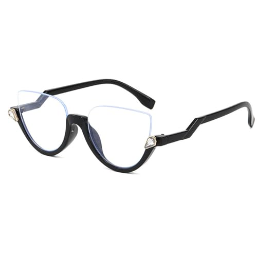 Lunettes de soleil oeil de chat luxe diamant monture vintage noir clair