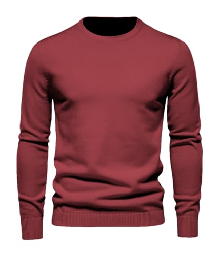 Winter Thickness Pullover Men O-Neck Solid Color Long Sleeve Warm Slim Sweaters Men Men's Sweater Pull Male