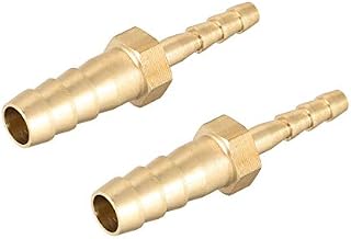 sourcing map Straight Brass Barb Fitting Reducer, Fit Hose ID 6mm to 4mm 2pcs