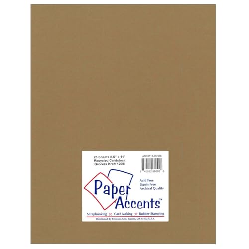 Papier motif accents Cdstk recyclé kraft 8,5 x 11 pouces 120#