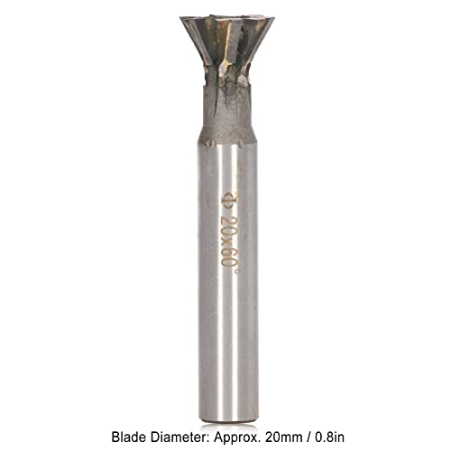 Walfront WALFRONTECG1RW68XP97 Carbide Dovetail Cutter 60 Degree 6 Flutes Slotting Milling Cutter Cutting Tool Metalworking End Mill Straight Shank Diameter 20Mm/ 0.8In thumb #2
