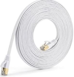 类别7 扁平电缆 30m 白色 Cat7 LAN电缆 防止指甲折断 调制解器 路由器 连接 插入 10Gbps/600MHz 符合CAT7标准 室内用 以太网电缆 RJ45 镀金连接器
