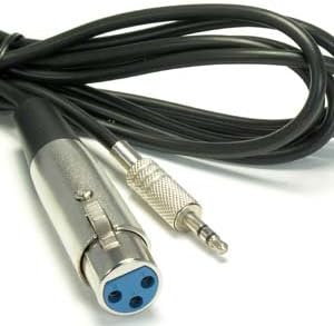 6Ft XLR Female to 3.5mmm TRS Balanced Audio Male Cable, 10 Pack
