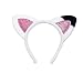 Atvscay Cat Ears Headband Cat Ears Headwear Shiny Flannelette Hair Hoop For Girl Halloween Costume For Dollhouse Party (Elastic Headwear)