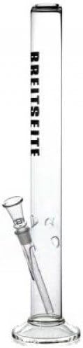 Glass Bong with Ice Black Leaf Breitseite - 45cm (18,8mm)
