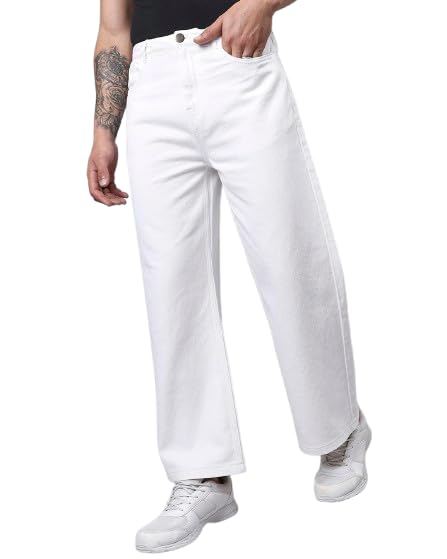 Men's Denim Cotton Blended Oversized Loose Baggy Fit Jeans Pants for Men-picture-29