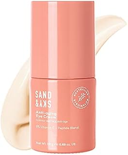 Sand & Sky Anti-Aging Eye Cream - Under Eye Treatment for Dark Circles, Wrinkles, Puffiness Eye Bags Removal | Firming, Brightening Skin Tone Corrector | With Hyaluronic Acid, Vitamin C, Peptide