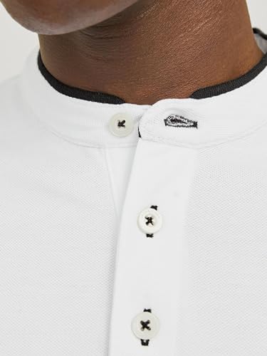 JACK & JONES Herren Jjepaulos Mao Noos Polohemd, Weiß, XL EU – Ansicht 6
