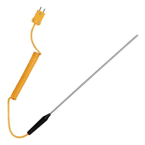 Image of ZenithQuest K Type Surface Thermocouple Probe, 3x100mm Needle Tip Temperature Sensor, 1.2m Cable, -50°C to 1200°C Measurement Range for Industrial, Laboratory & Temperature Monitoring