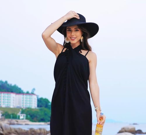 AI'MAGE Sarong Wraps for Women Long Beach Swimsuit Cover Up Swimwear Pareo with Tassels Bikini Skirt Coverup for Bathing Suit3