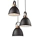 Produktbild JVS Pendel-Leuchte Decken-Leuchte aus Metall E27 Hänge-Leuchte Vintage Industrieleuchte Wohnzimmerlampe Modern Wohnzimmer mit Kabel Vintagelampe für Wohnzimmer/Küche/Büro/Praxis (Graphite, 3-flammig)