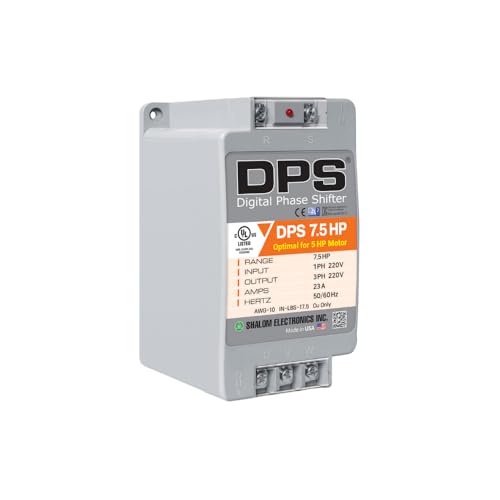 American DPS Single Phase to 3 Phase Converter 7.5HP 23A Input/Output 200V - 240V Digital Phase Shifter Must Be Used for 5HP(3.7kW) 15A Motor DPS Must Be Used for 1 Motor Only UL-Listed