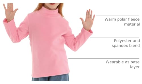 Image of LittleSpring Unisex Boys Girls Polar Fleece Shirt Base Turtleneck Top (2-14 Years)