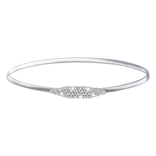 phnydreg Metal Skinny Belt Elastic Rhinestone Sparkly Belt for Women Formal Dresses Suits Skirts