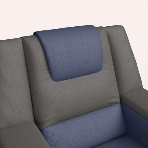 Image of Interio by Godrej Recliner, SumoV2 Manual 1 Seater Fab Leather Recliner, 3-Years Warranty (Blue Grey)