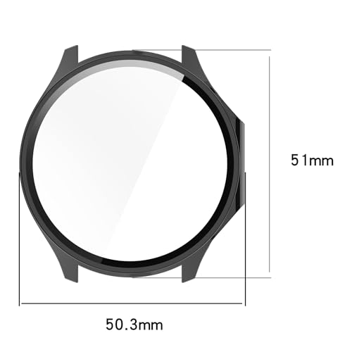 FTRONGRT Pokrowiec Kompatybilny z OnePlus Watch 3 / Oppo Watch X2, PC + Folie na Ekran, Wszechstronny Antyrefleksyjny Pokrowiec. Czarny