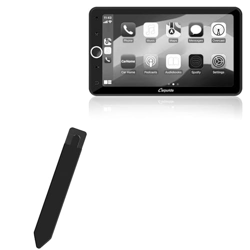 BoxWave Stylus Pouch Compatible with Carpuride W706-S (7 in) - Stylus PortaPouch, Stylus Holder Carrier Portable Self-Adhesive - Jet Black