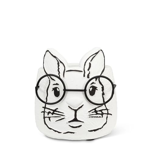 Abbott Collection Small Bunny Planter with Glasses