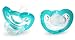 RaZbaby JollyPop Baby Pacifier Newborn, 0-3m, TEAL, Double pack