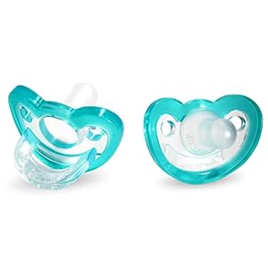 RAZBABY JollyPop Baby Pacifier Newborn, 0-3m, Teal, Double Pack
